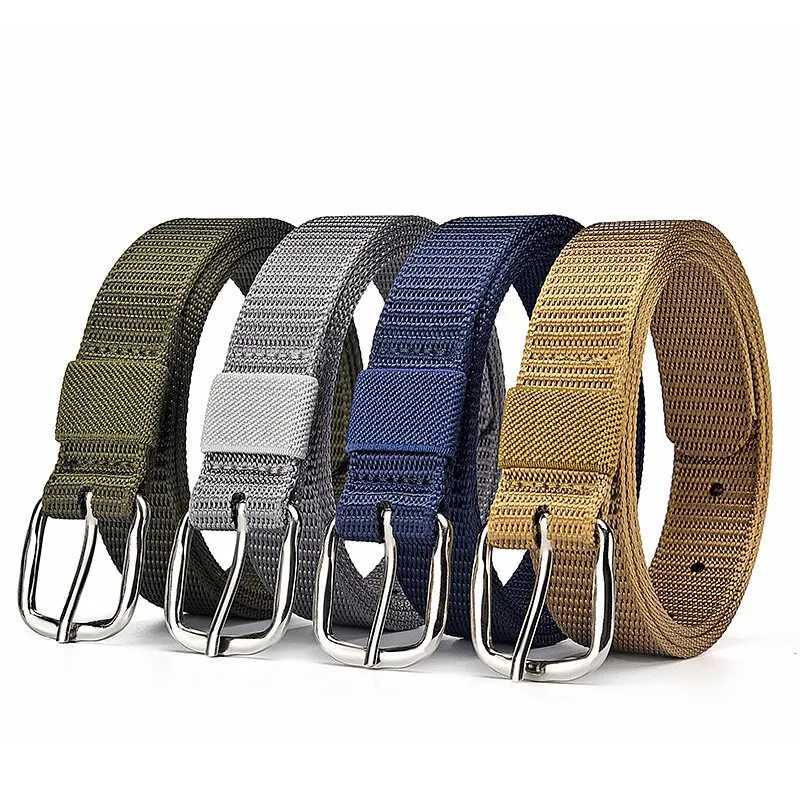 Womens leather belt canvas needle buckle thin waistband outdoor sports and leisure work pants jeans belt mountain climbing belt childrens belt W250120