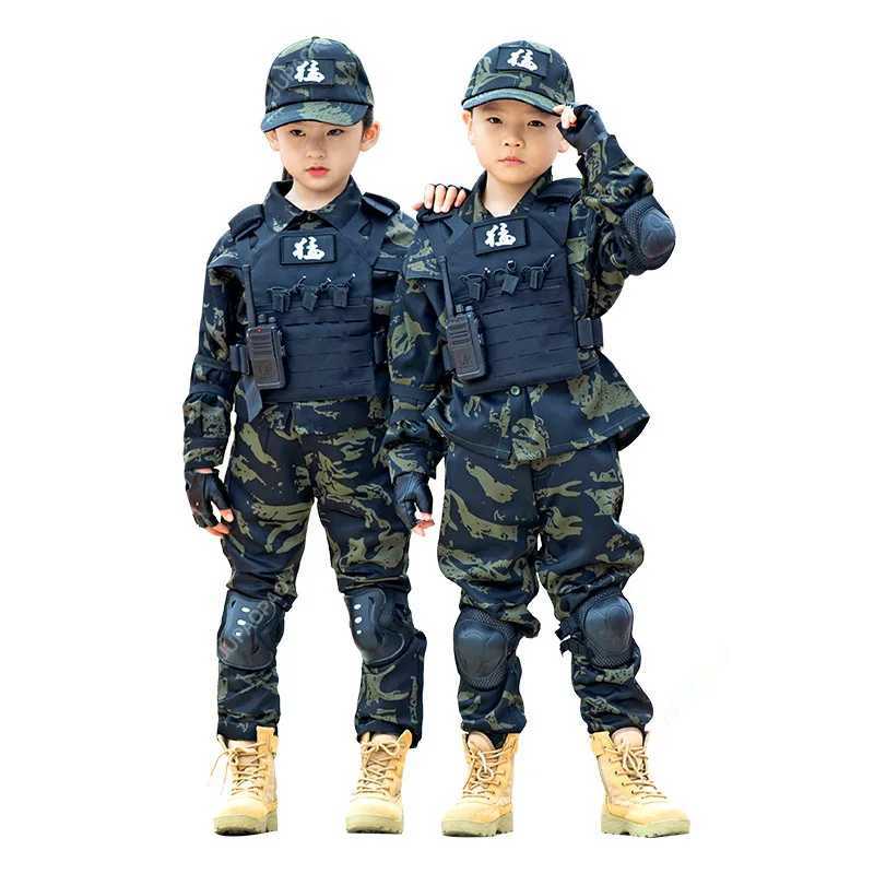 Childrens Camouflage Suit for Primary School Military Training Summer Camp Special Forces Boys and Girls Performance Clothing W250117