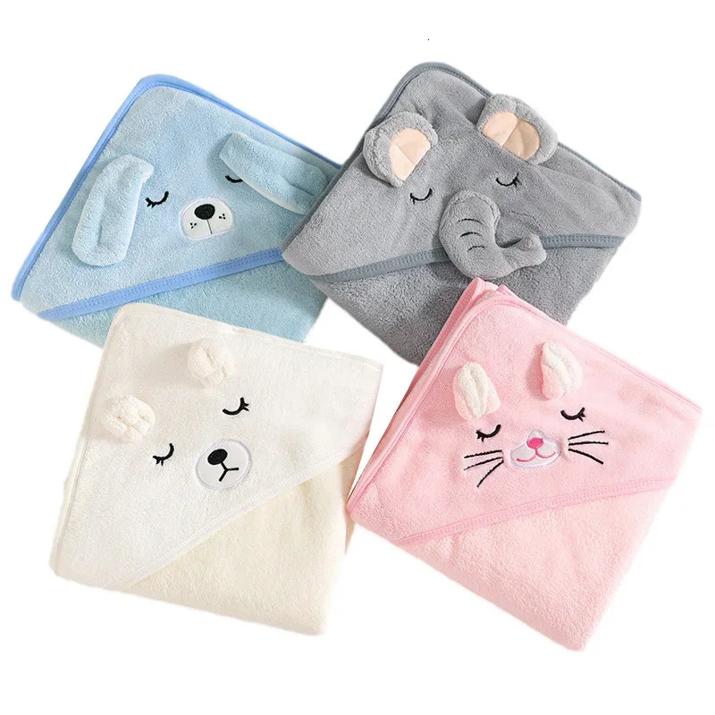 Cartoon Animal Baby Bath Towels Soft born Hooded Towel Blanket Toddler Bathrobe Warm Sleeping Swaddle Wrap for Boys Girls 250114