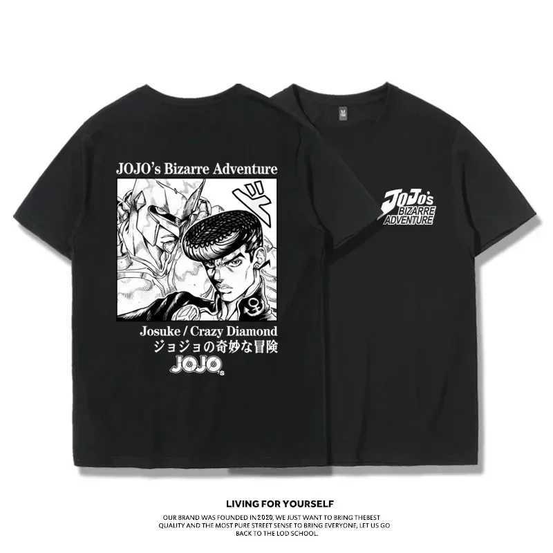 Fashion Jojo Bizarre Adventure Short Sleeve T-shirt Vaporwave Aesthetic Jotaro T-Shirt Harajuku Y2k Tee Oversized Men Women Tops W250117