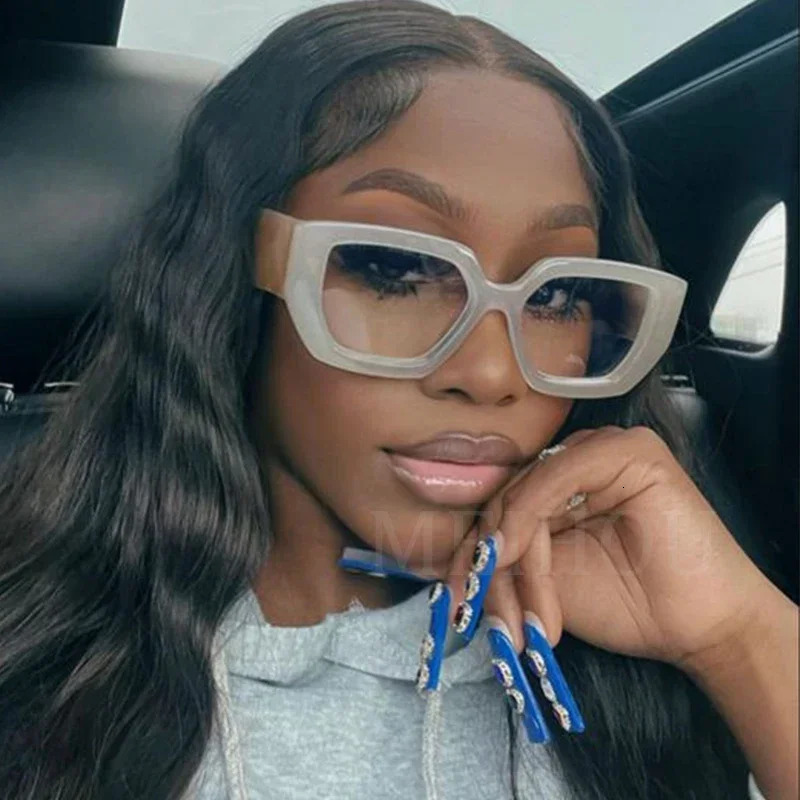 Trendy Square Big Women Glasses Frames Fashion Colorful Transparent Thick Female Grade Womens Eyeglasses With Frame 250110