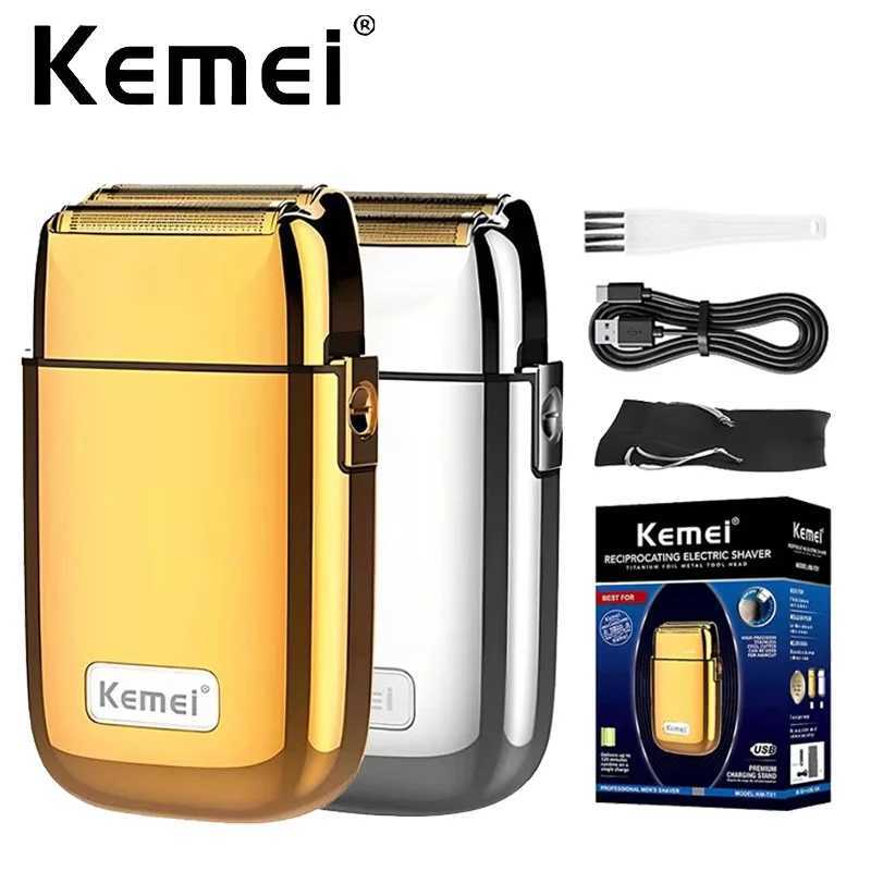 Kemei KM-TX1 factory direct sales all metal electric shaver reciprocating double head USB charging mens shaverW250117