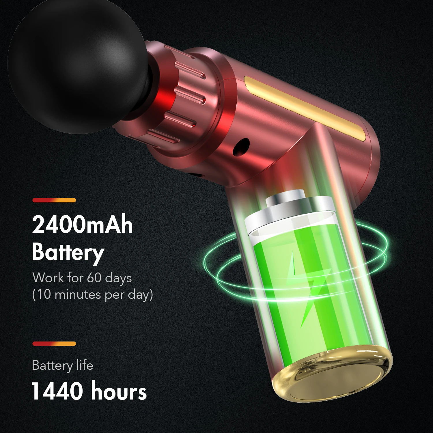 Portable Fascia Gun Deep Tissue Massage Adjustable Speed Equipment with LED Touch Screen 4 Replaceable Heads 250108