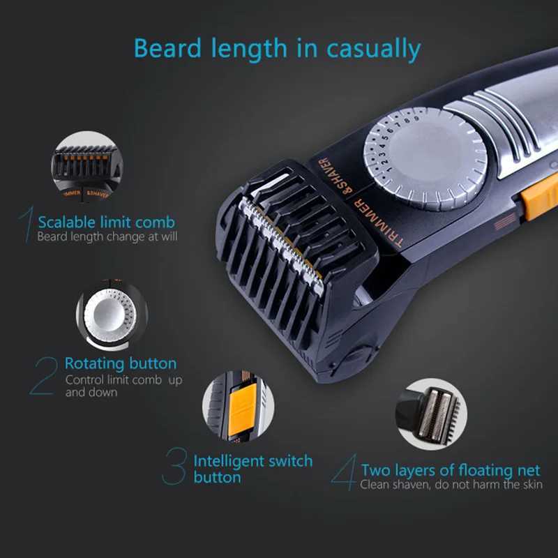 Kemei 2 in 1 Multifunction Electric Shaver and Hair Trimmer 19 Settings Cutting Length Adjustable Reciprocating Powerful RazorW250117