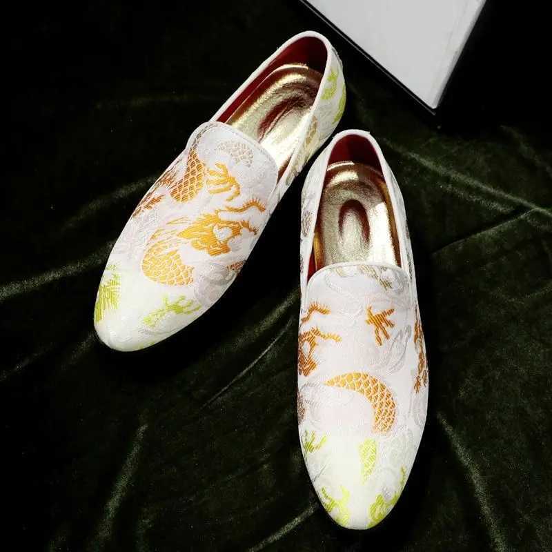 Fi Drag Embroidery Casual Shoes Mens Light Comfortable Driving Loafers Men Party Wedding Slip- FlatsXJ250118