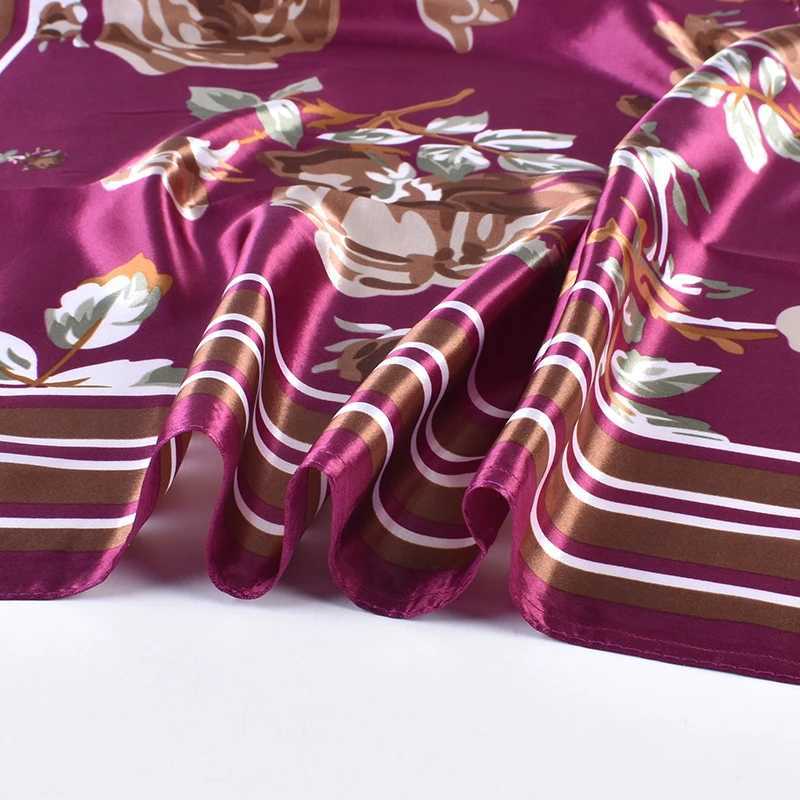 2023 New Rose Pattern Season Global Fashion 90 Color Ding Square Scarf Headband Scarf Silk W250118