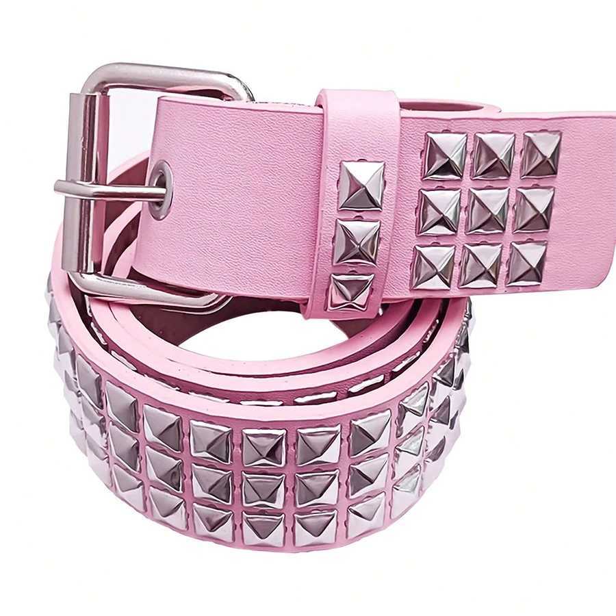 Pink Y2K Punk Goth Rivet Belt with Studded for Womens Girls Cute Punk Accessories W250120