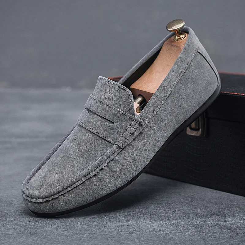Mens Loafers Lightweight and Breathable Casual Shoes Mens Flat Driving Shoes Soft Sole Slip- Business Shoes XJ250614