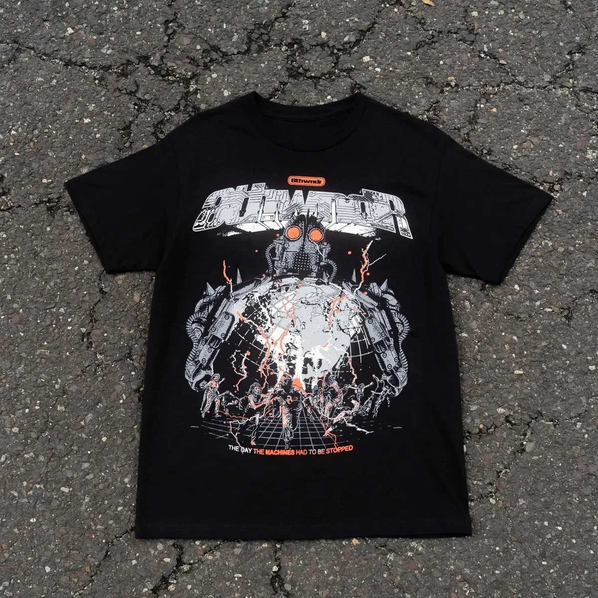 Streetwear cyberpunk TShirt Y2K mens Harajuku hip-hop graffiti pattern oversized T-shirt cotton casual short sleeved top W250117