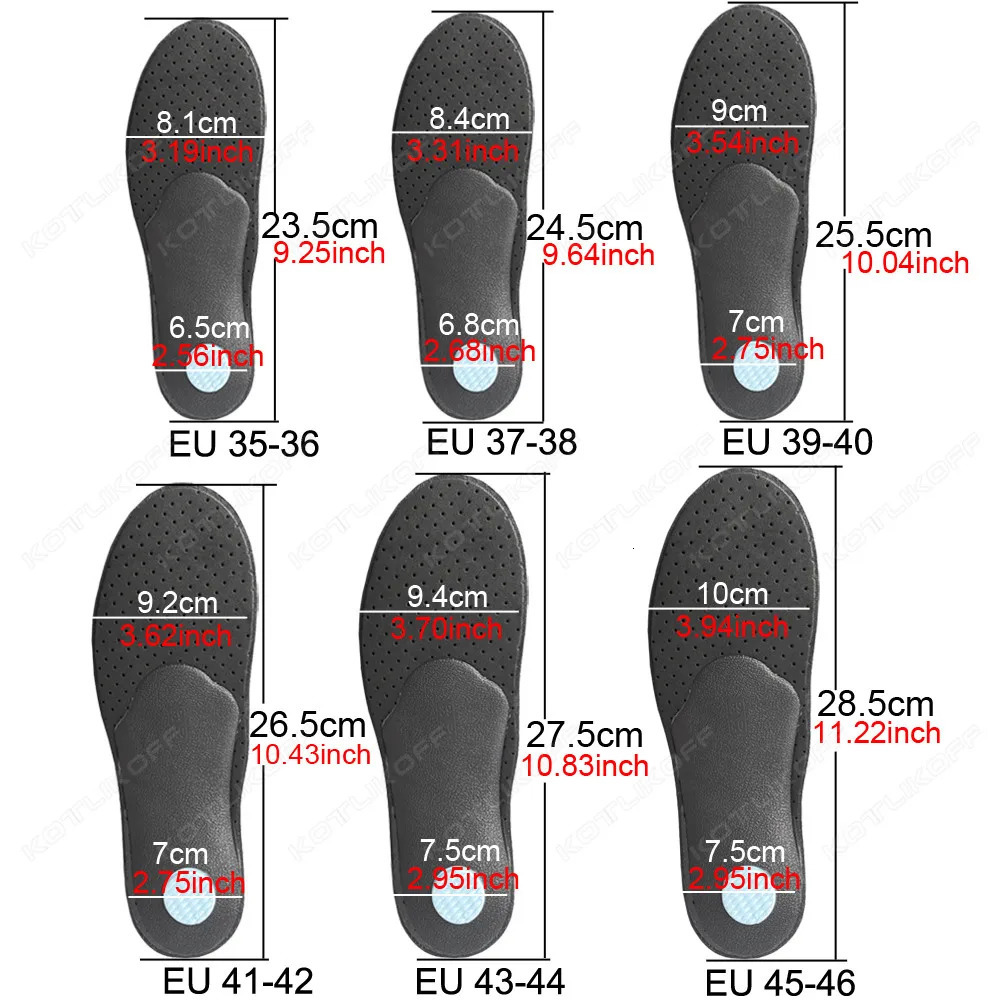 KOTLIKOFF Insole For Shoes Leather Ortic Insoles Flat Feet High Arch Support Orthopedic Shoes Sole O/X Leg Corrected Insert 250120