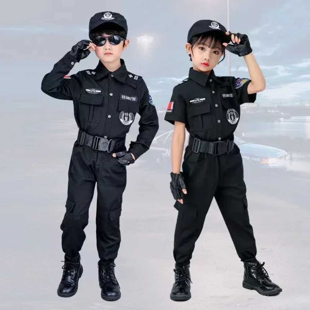 Halloween Childrens Police Role Playing Costumes for Boys and Girls Childrens Police Uniforms Military Police Costume Set Party Dress up Gifts W250117