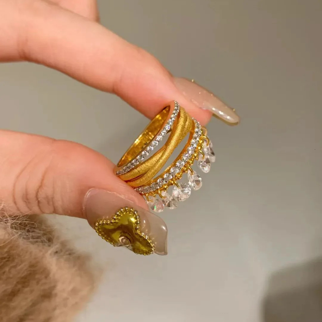 Stackable Gold Rings for Women Trendy Dainty 14K Gold Plated Stacking Cubic Zirconia Thumb Ring 250121