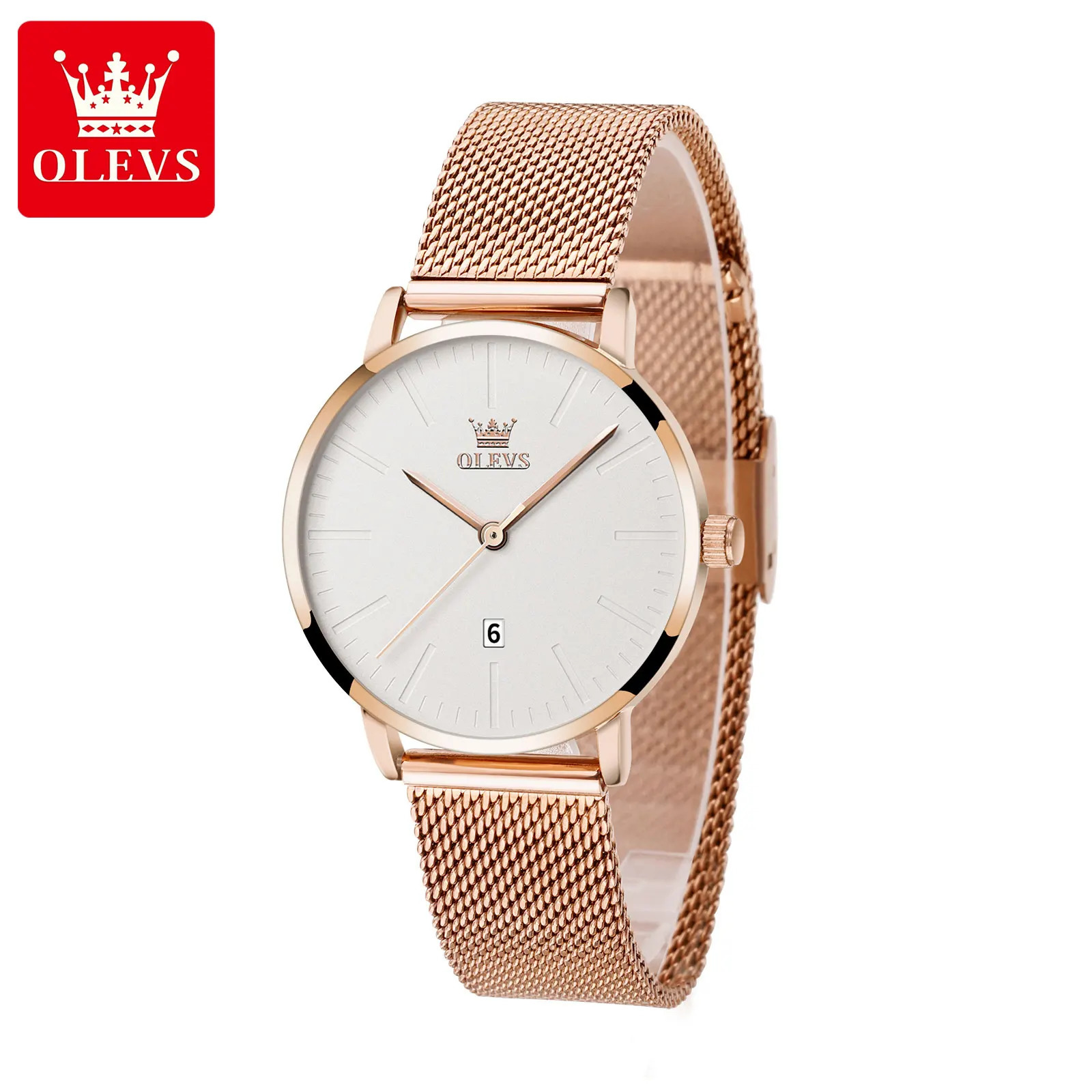 OLEVS Fashion Watch for Women Rose Gold Waterproof Quartz Ladies Wristwatch Original Simple Womens Watches Montre Femme 250121