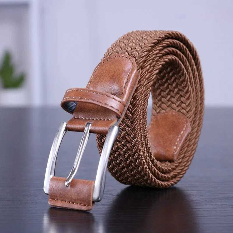 Unisex Canvas Belt Elastic Fabric Woven Quality Women Belts for Jeans Male Pin Buckle Expandable Braided Stretch Casual Straps W250120