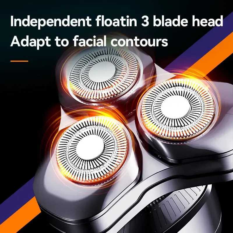 Kemei mens electric shaver for wet and dry beard electric shaver for charging LCD display screenW250117