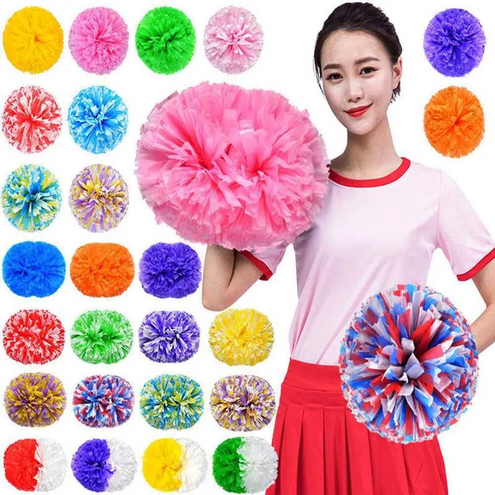 Double hole handle Competition Flower Club Sport Supplies Dance Party Decorator Cheerleader Pom Poms Cheerleading Cheering BallW250121