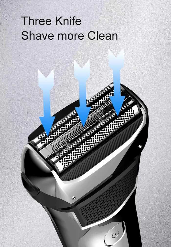 Kemei km-8512 electric shavers beard rechargeable shaving mane for men waterproof with LCD display Razor shavers bald trimmerW250117