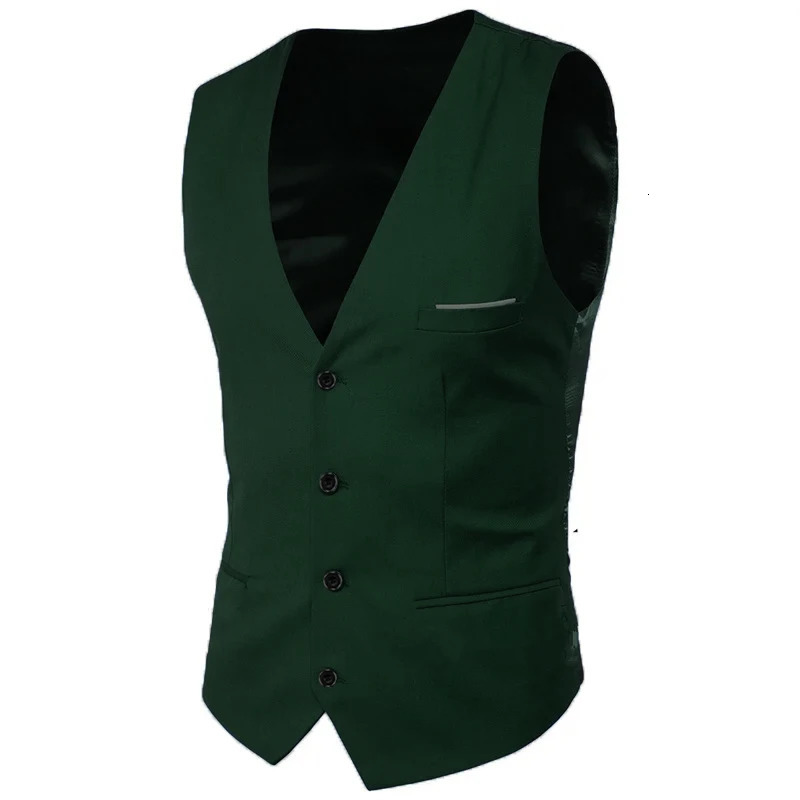 Men Vest Plus Size 6XL Fashion Slim Fit Sleeveless Wedding Waistcoats 9 Colors Solid Business Leisure Casual Dress Suit Vests 250114Z
