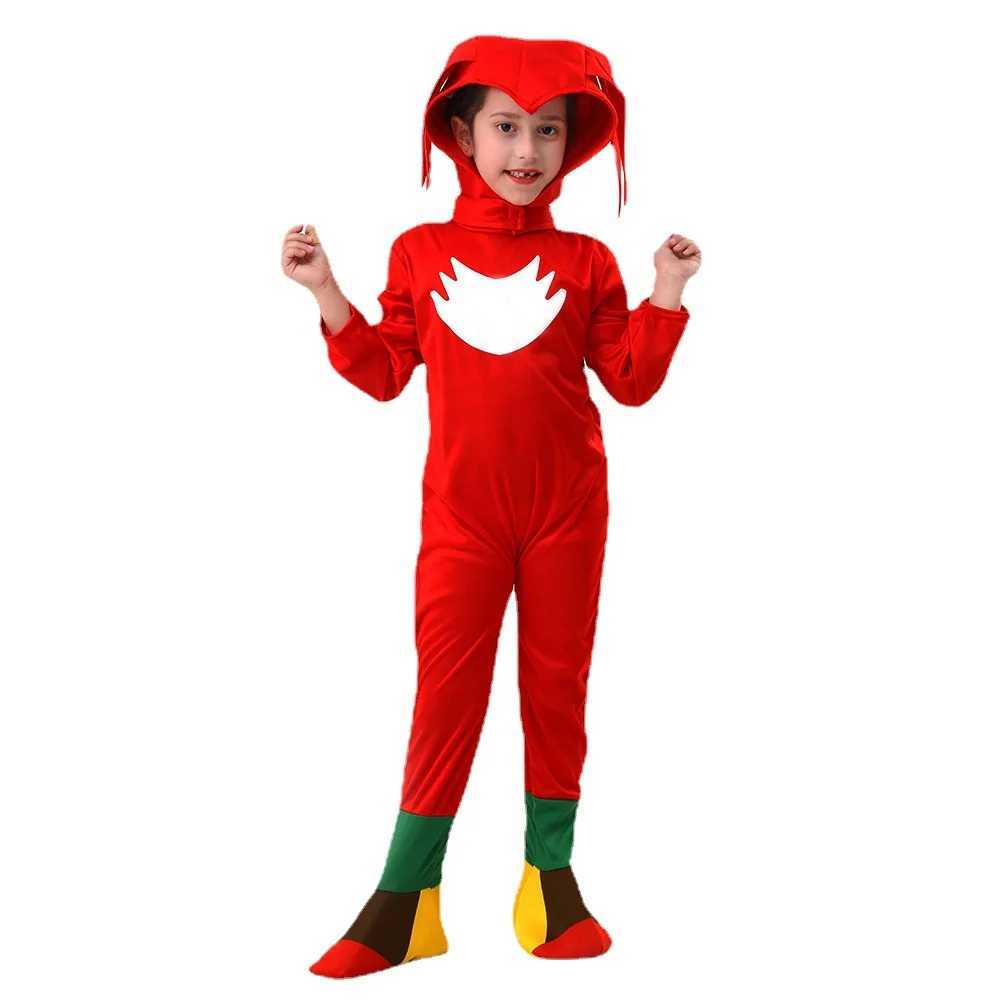 5 colors Halloween boy and girl tight fitting clothes childrens role-playing costumes Sonic anime jumpsuit white gloves gifts W250117
