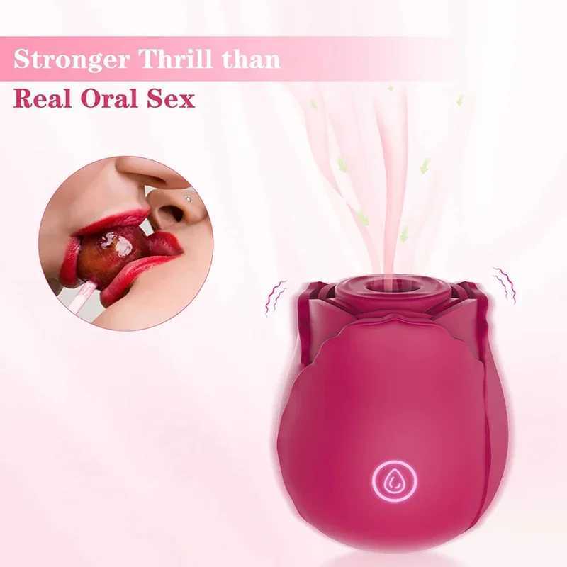 Rose Vibrator Powerful Gentle Sucking Vacuum Stimulator Oral Nipple Clitoral Sucker Female Sex Toys Adult Products Sex Machine W250117