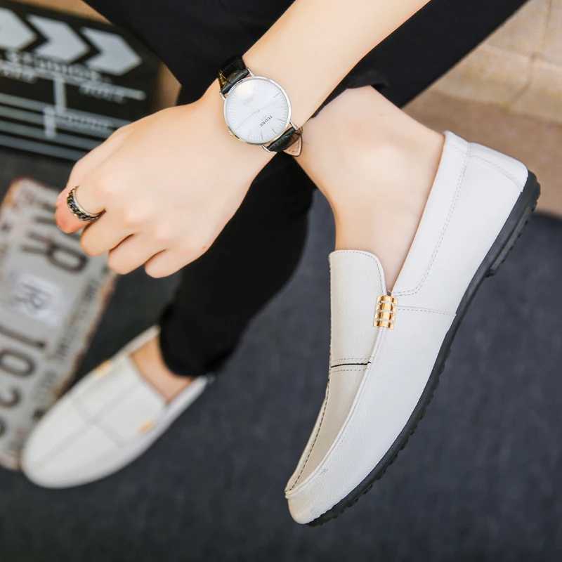 Spring Autumn Men Loafers PU Leather Driving Boat Shoes Slip- Casual Doug Shoes Moccasin Breathable Soft Male FlatsXJ250118