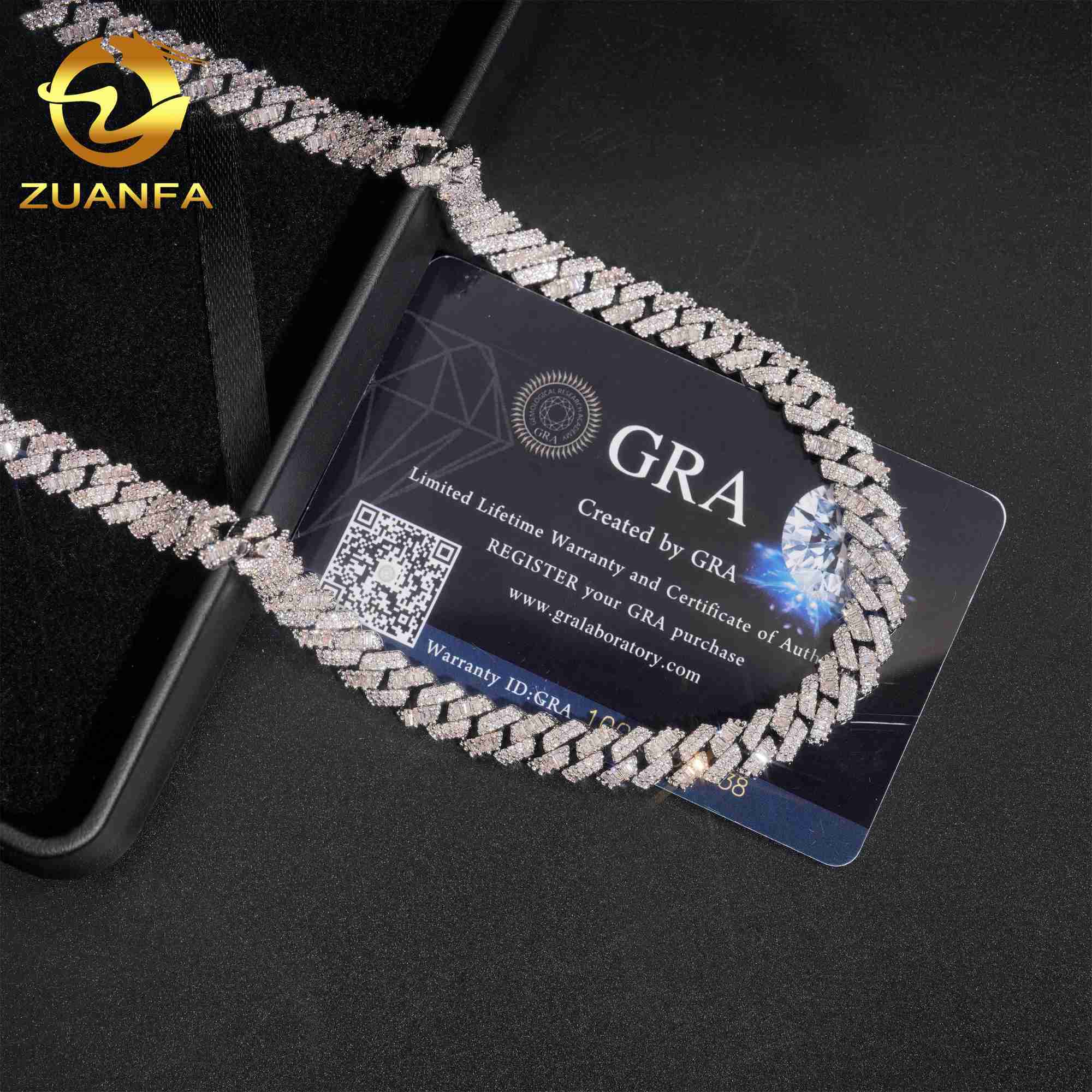 Women necklace silver 925 iced out vvs moissanite 8mm width chain diamond hip hop jewelry cuban link chain