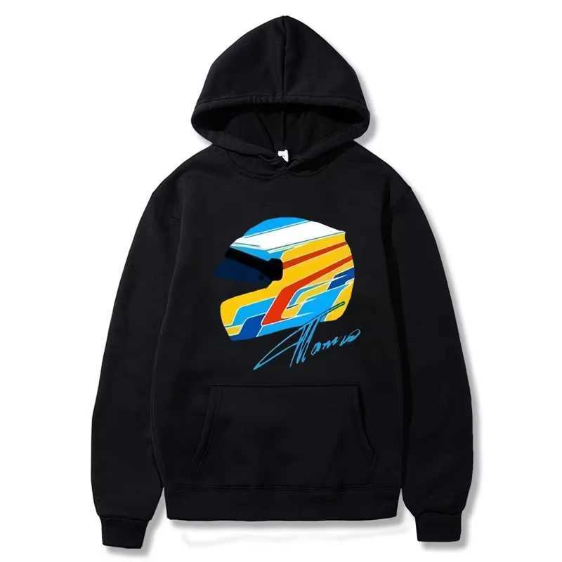 Fernando Alonso Helmet F Spring and Autumn Hoodie Long Sleeve Top Cartoon Oversized Y2k Clothing Gaming Mens Street Wear W250117