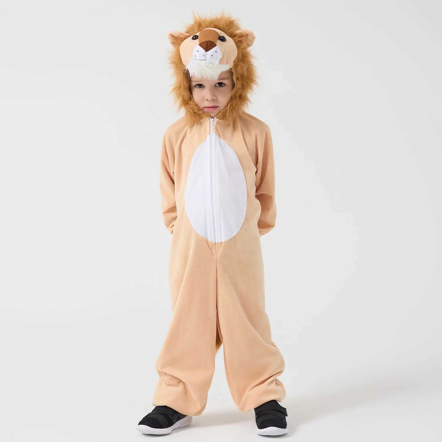 Order Toddler Kids Child Animals King Lion Costume for Boys 2-4Y 4-6Y 6-8Y Hoodie Jumpsuit Velvet High Quality Update Version W250117