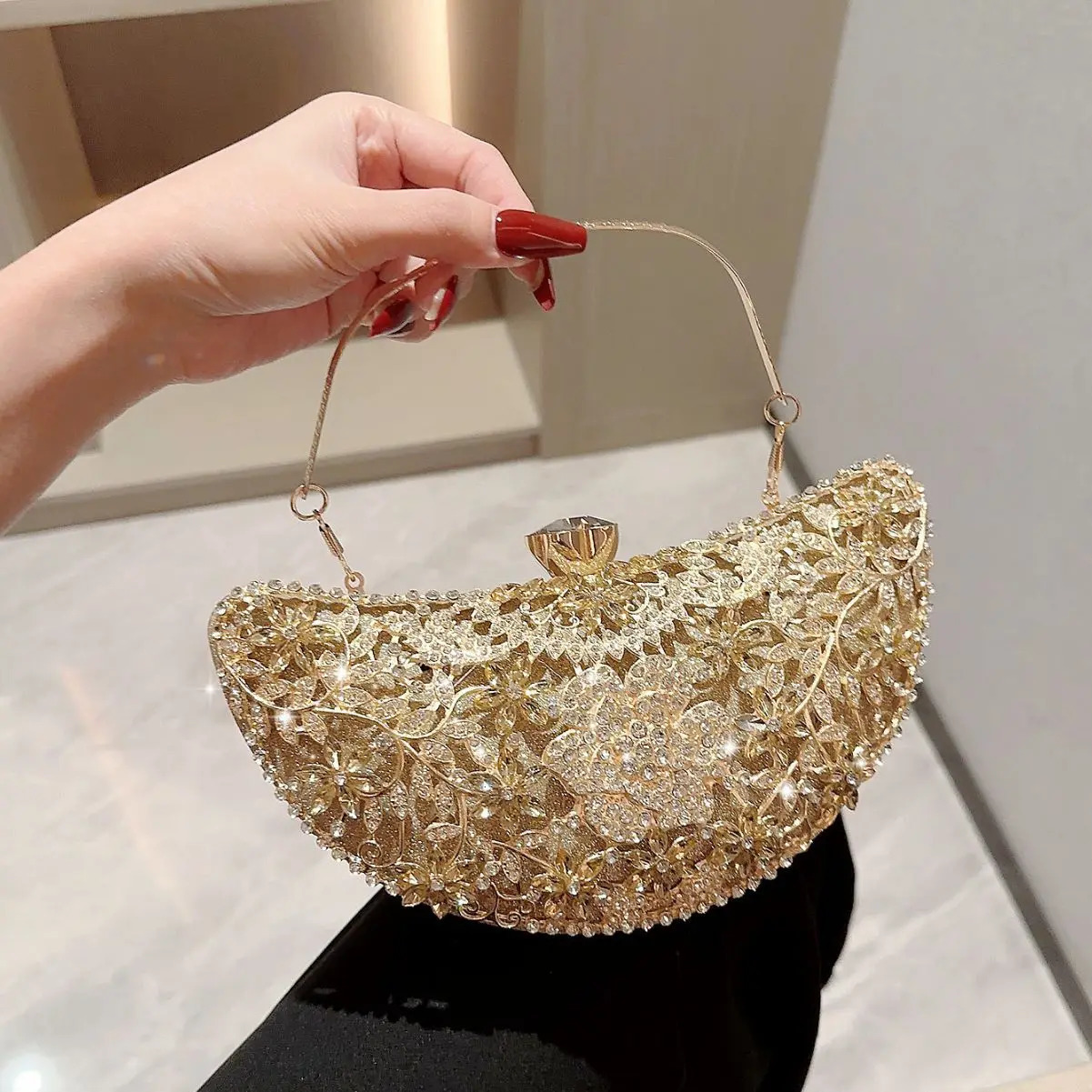 Banquet Bag Water Diamond Handheld Sparkling Brilliant Dress Chain Strap Diagonal Straddle Party 250118