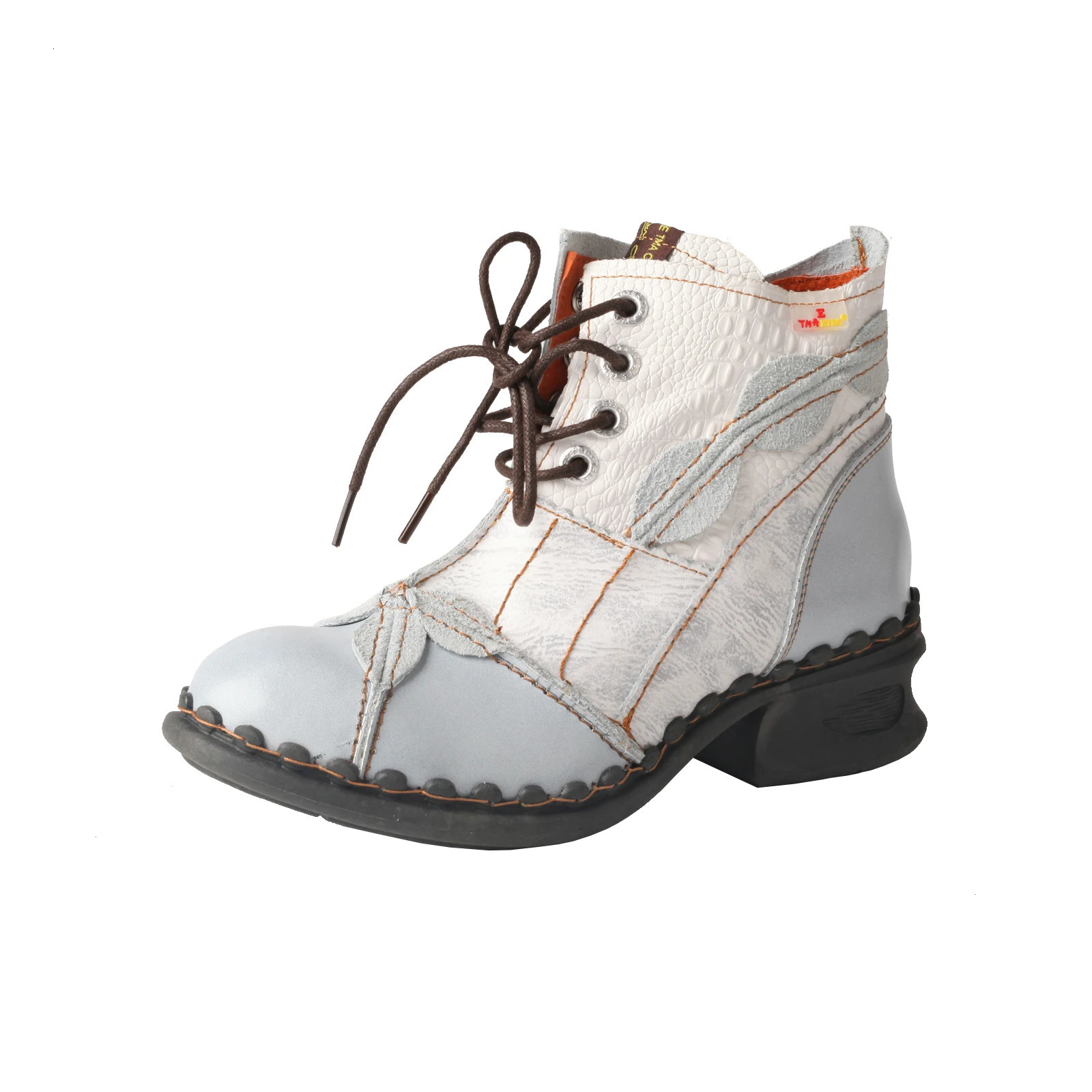 Brand Washed Leather Oxford Womens Boots Mother Shoes 250117
