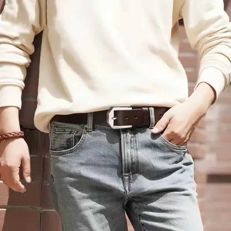 Leather Mens Belt Fashion Metal Alloy Pin Buckle Adult Luxury Brand Jeans Business Casual Waist Male Strap Brand W250120