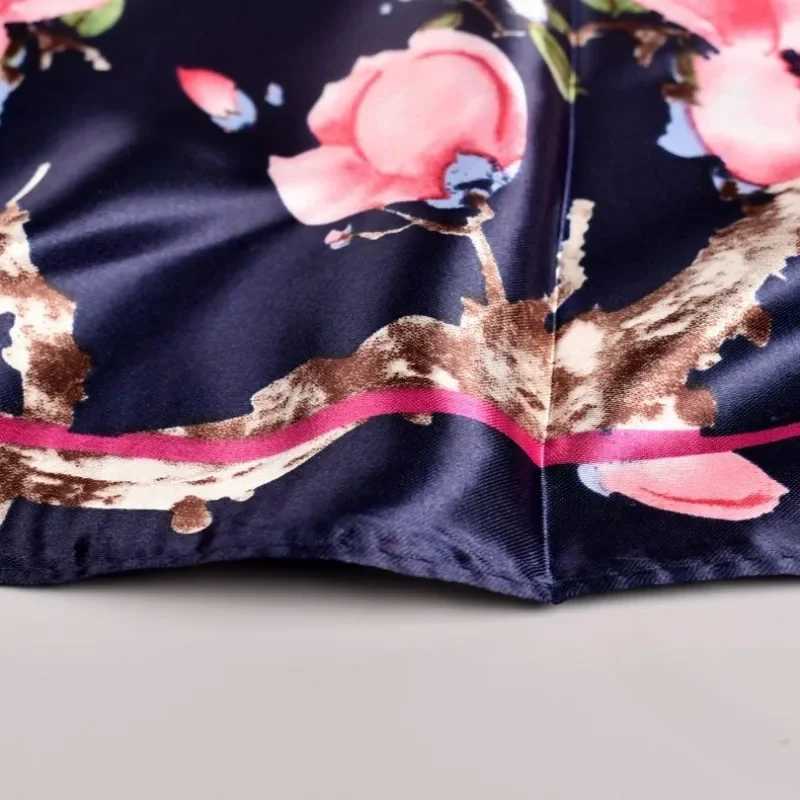 Silk Shl Square Scarf For Women Print Headband Foulard Satin Hijab Hair Bands Neckerchief Female Head Wrs Bandana W250118