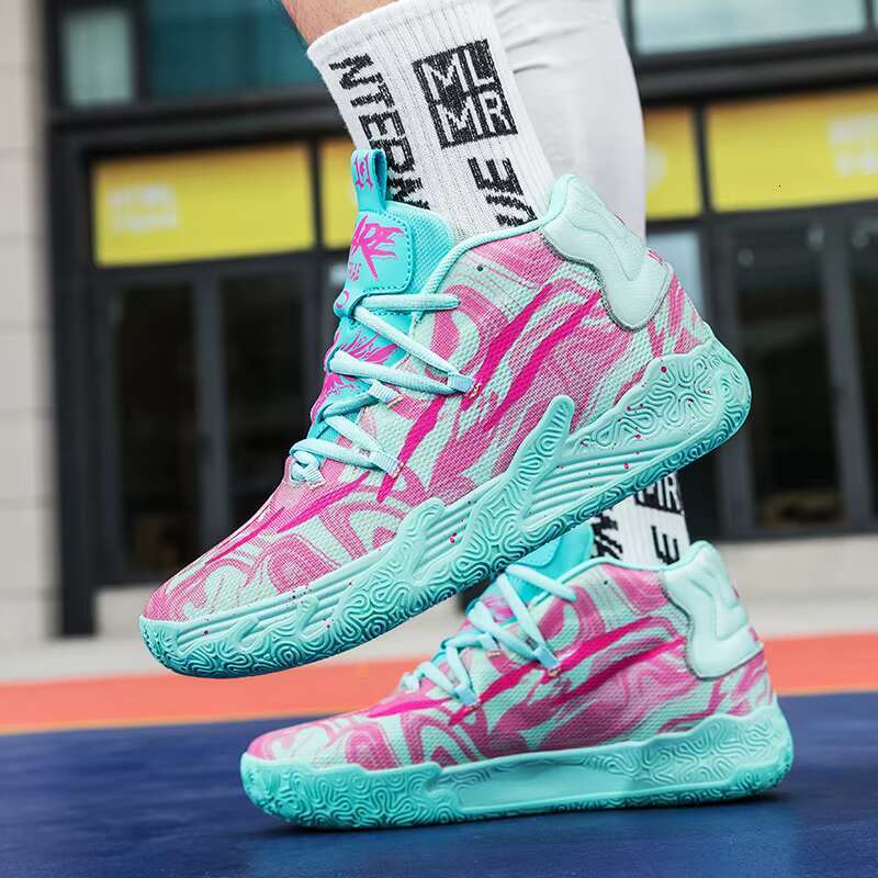 Men's High Top Basketball Shoes-Lightweight Breathable Non-Slip Sneakers, Trendy Leopard Print Sports Shoes for Outdoor Training