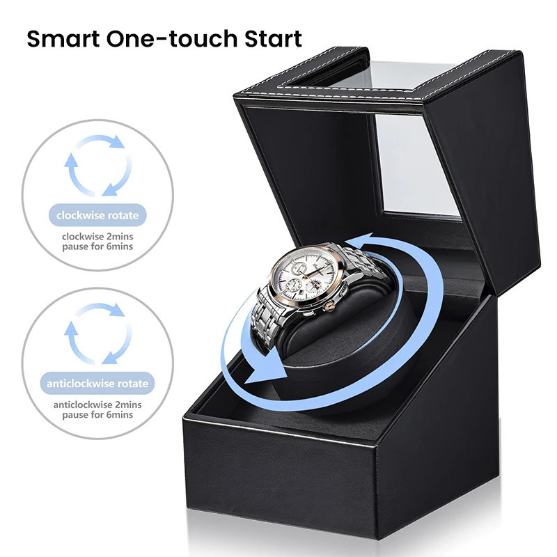 Classic Single Watch Winder for Automatic Watches Auto Watch Winder Box with Quiet Motor leather Watch Rotator AC Adapter 250121