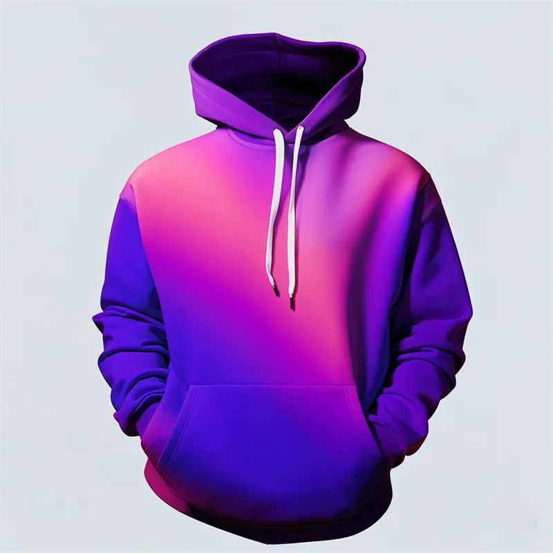 2024 New Fashion 3D Printed Purple Hoodie Mens Y2k Casual Design Hooded Sportshirt Autumn Street Hip Hop Mens Clothing Tops W250117