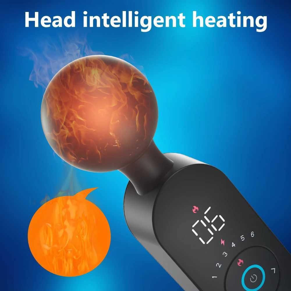 Magic Wand Vibrator for Women Clitoris Stimulator Heating Powerful Female Massager Digital Display USB Charging Sex Toy W250117