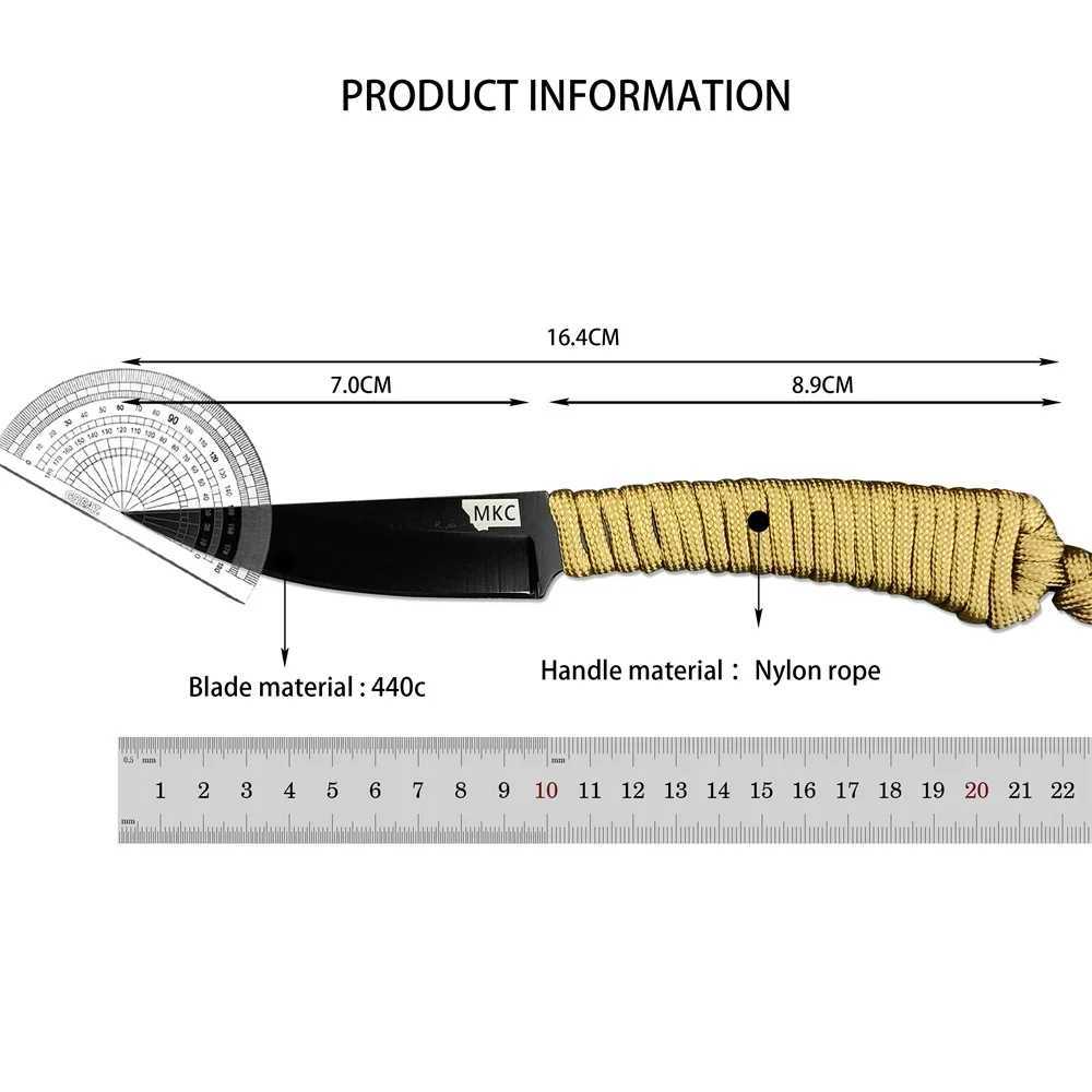 Survival MKC Montana Speedgoat Portab Fixed Knives 440c Blade Nylon Rope Hand Outdoor Tactical Cam Hunting EDC MultitoolXJ250118