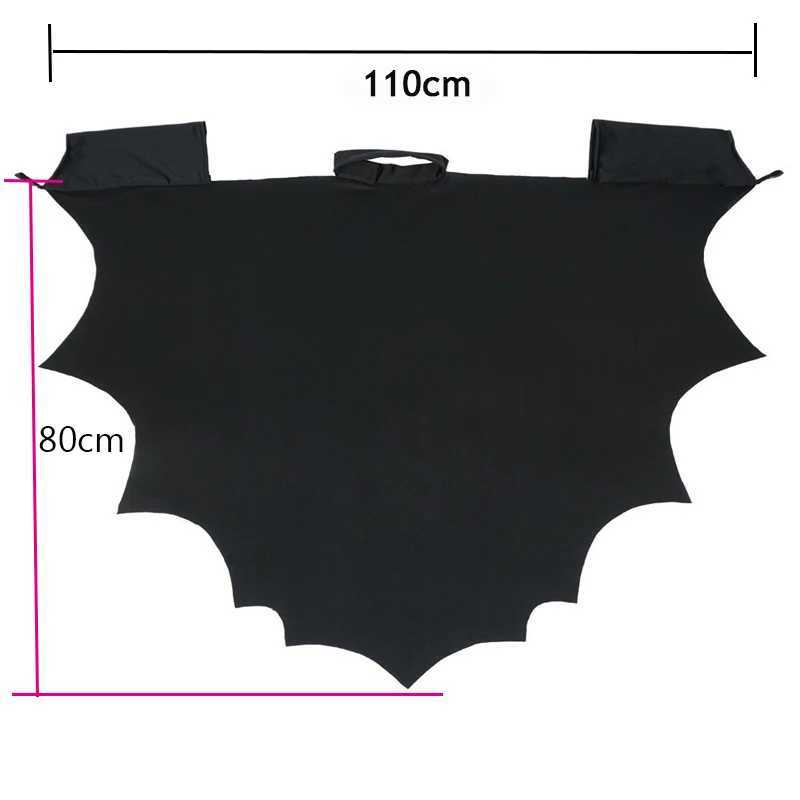 Order Unisex Kids Child Black Bat Wings Cape Cloak Halloween Costumes 5-8Y W250117