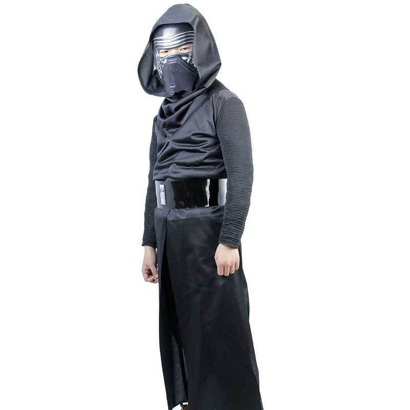 Deluxe Kylo Ren Classic Cosplay Clothing Kids 4-10years Halloween Movie Costume 4PCS set W250117