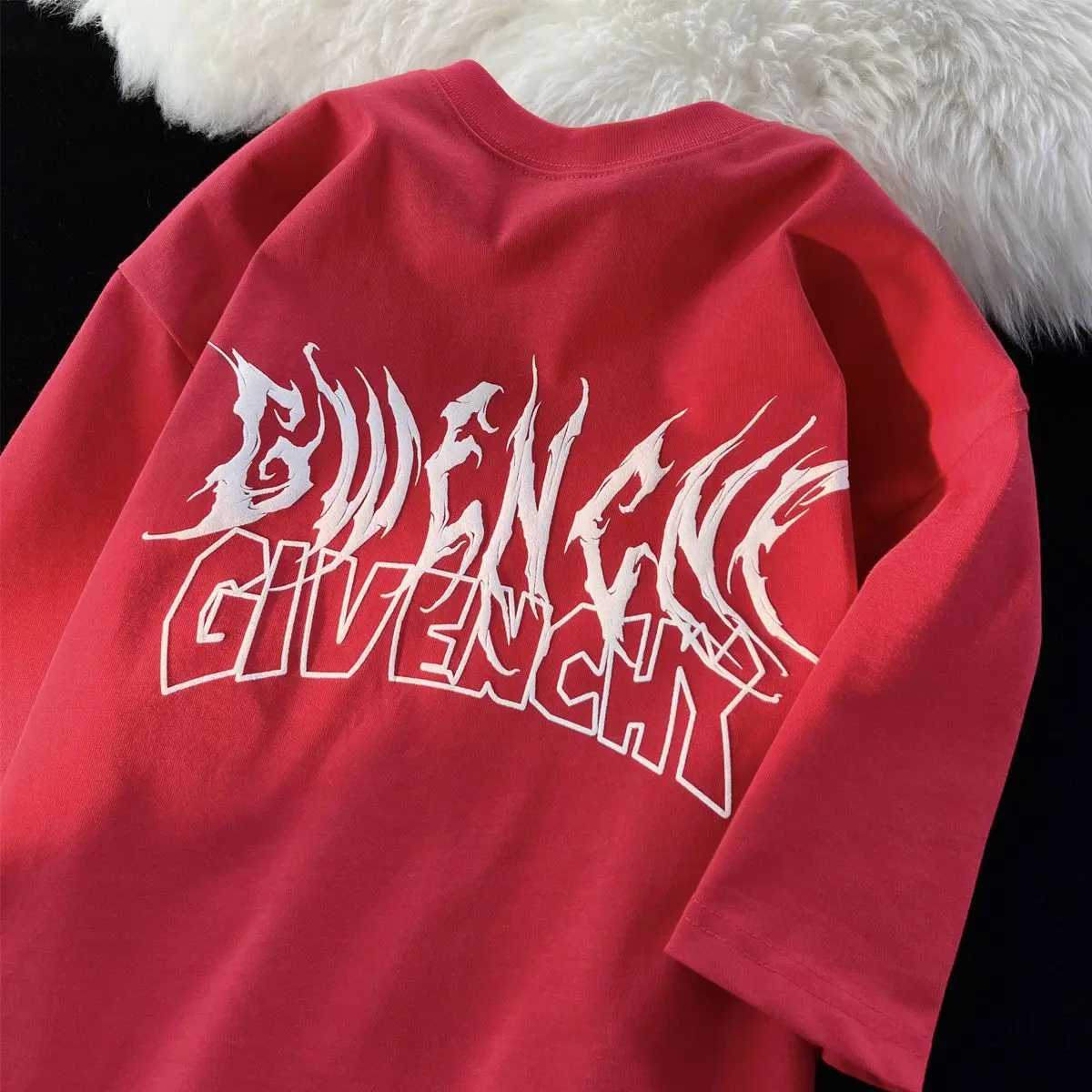American style retro design handsome wing printed T-shirt fashion trend street wear couple spring/summer Y2K W250117
