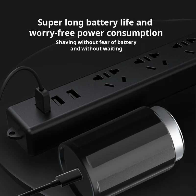 Mens Intelligent Portable 3D Veneer Electric Shaver TYPE-C Charging IPX7 Waterproof Wet Dry Dual-use ShaverW250117