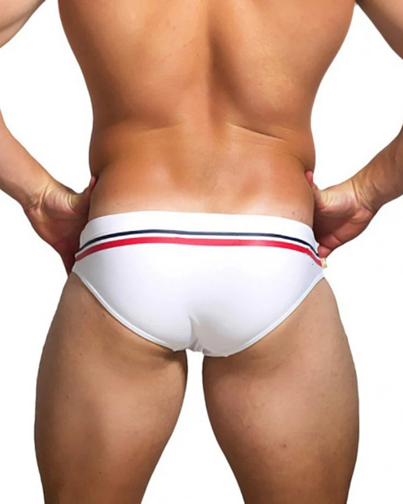 Mens Sexy Swim Beach Shorts Nadar Low waist Summer Mans Swimming Briefs Swimwear Solid White Rope Yellow Swimming Bottom 250121