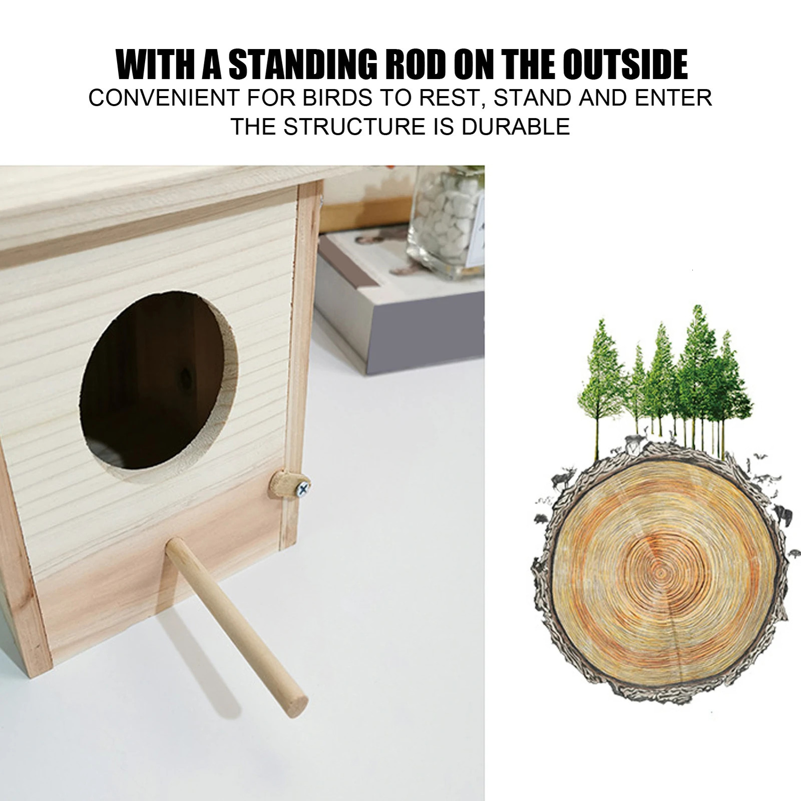 Innovative Natural and DIY Outdoor Breeding Box Outdoor Wooden Birdhouse Wooden Birdhouse 250207