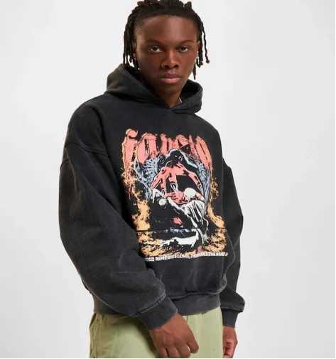 Retro gothic design pattern printed washed hoodie for men and women street aesthetic clothing plus size y2k casual punk top W250117
