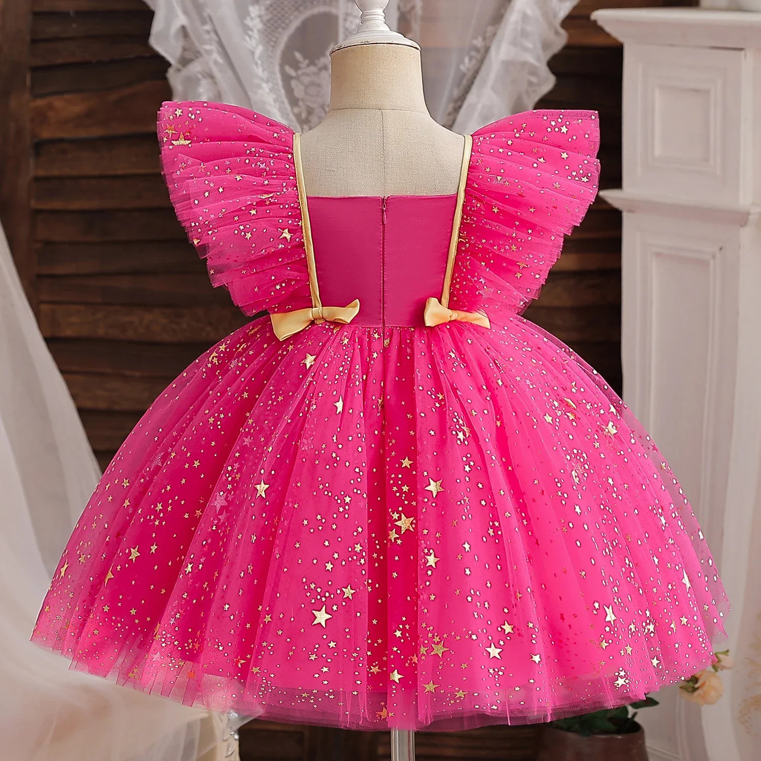 Sequin Girls Dress Ruffles Elegant Toddler Kids Birthday Princess Dress 1-5 Yrs Tulle Tutu Gowns Wedding Party Babys Dresses 250115