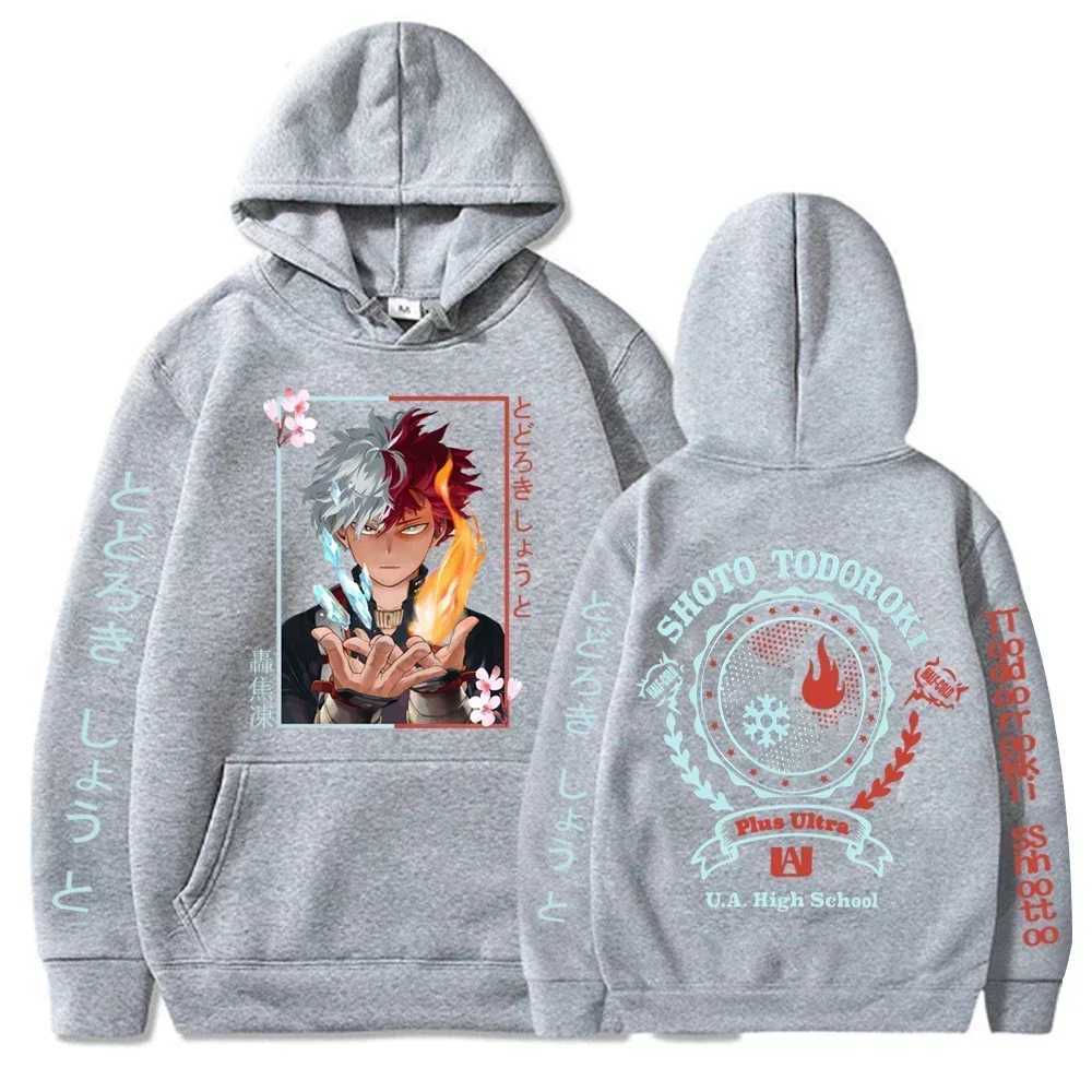 Anime My Hero Academia Todoroki Shoto Cool Hoodies Sweatshirts Women UA High School Harajuku Aesthetic Y2k Winter Warm Hoodies W250117
