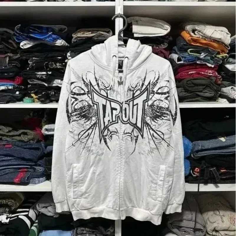 Hoodie Y2K Sweatshirt Hip Hop Letter Vintage Skull Print Oversized Hoodie Jacket Clothes W250117