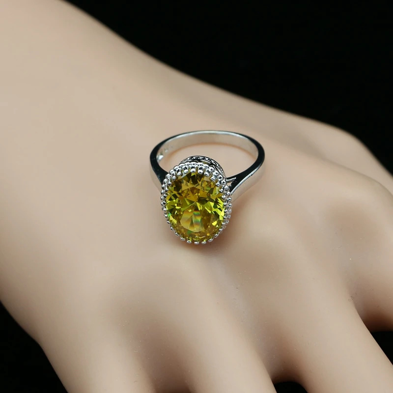 925 Sterling Silver Jewelry 11 Multicolor Cubic Zirconia Rings For Women Rings Size 6 7 8 9 10 250121