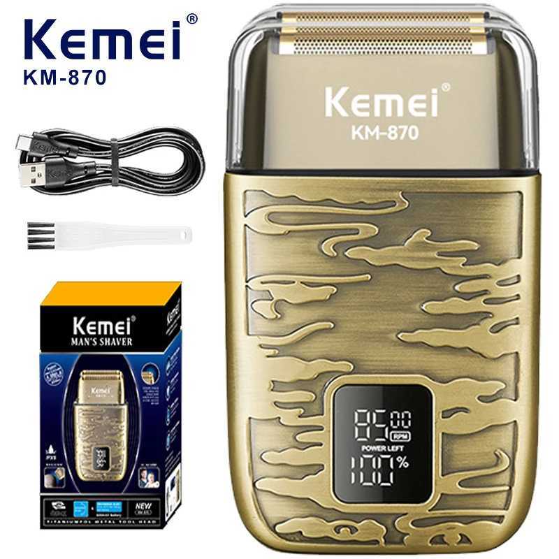 Kemei KM-870 Mens Electric Shaver LED Display Adjustable Speed USB Electric ShaverW250117