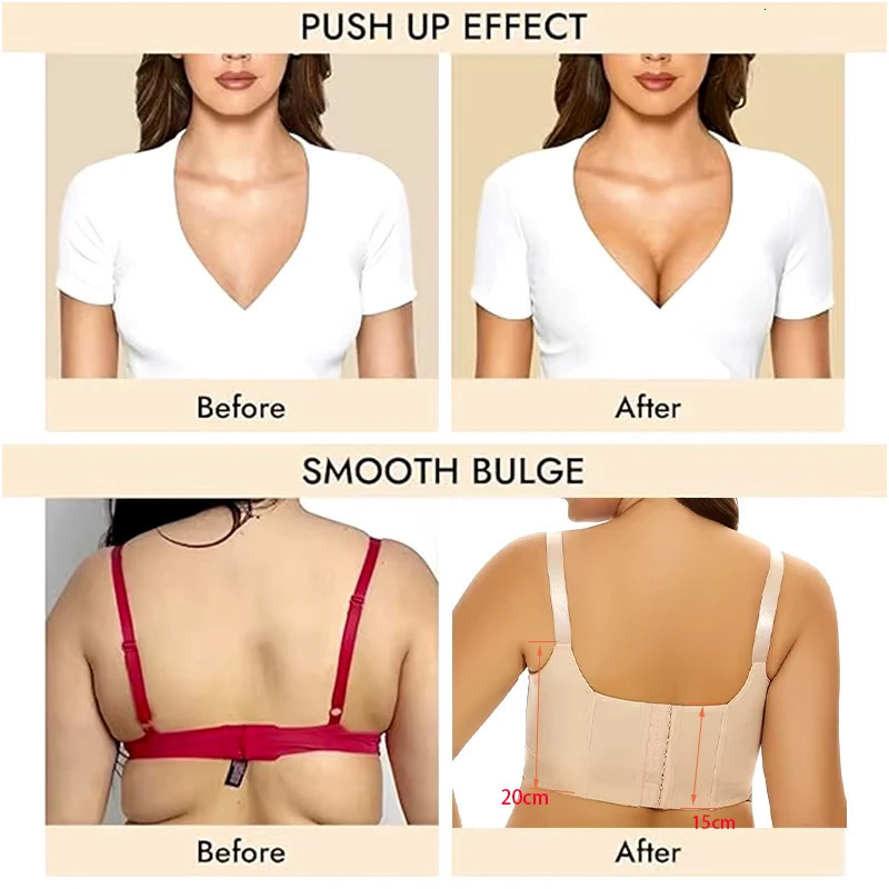Dimmkof full back covered push up bra for women hidden fat deep cupshaped garment smooth lifting sagging 250122